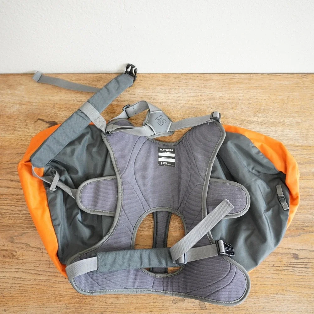 Ruffwear Approach Dog Pack Hiking Backpack Harness Orange Grey L/XL